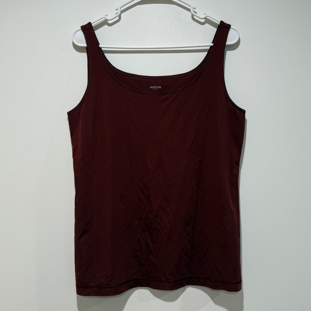 Lafayette 148 New York Burgundy Scoop Neck Tank